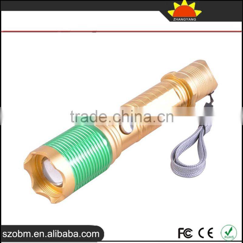 2016 Latest OEM XP-E LED 700 Lumens Aluminum Alloy 3 Mode Button Switch Rechargeable LED Flashligth Torch