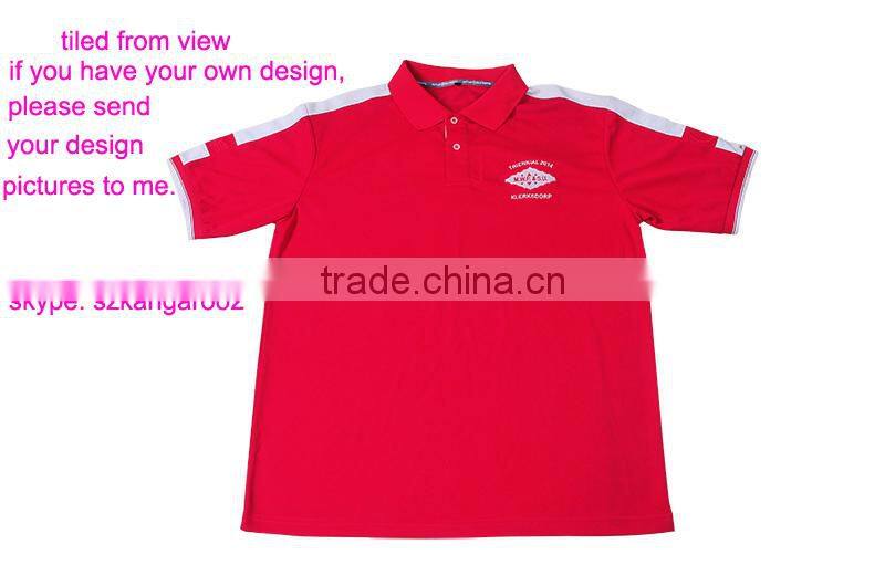 High Quality Men's Cool Customized Designs and Brands Factory Plain Dyed Red Polo Shirt