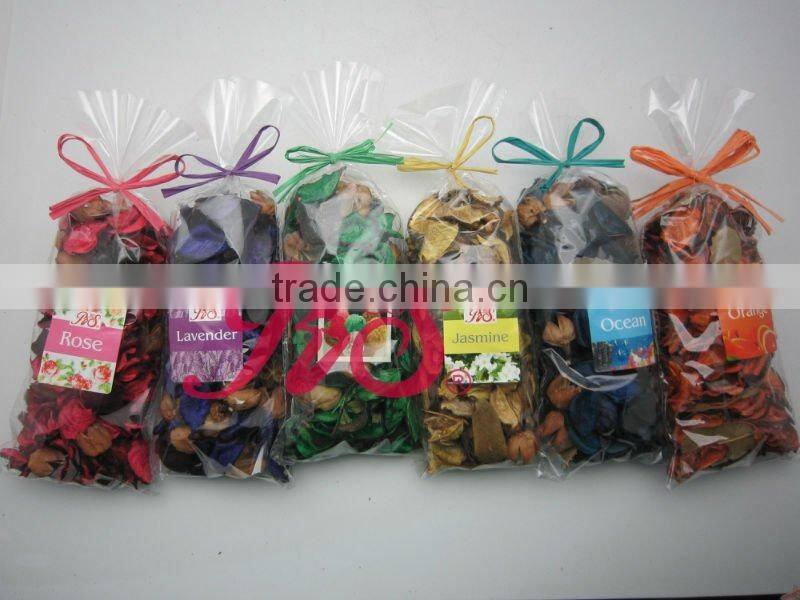 customized colorful scented dried flower in opp bag or organza bag