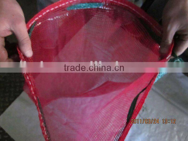excllent onion packaging mesh bags, raschel knitted bag