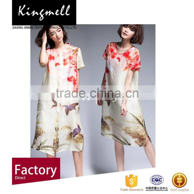 Linen fabric dress/linen fabric wholesale China/factory direct linen fabrc