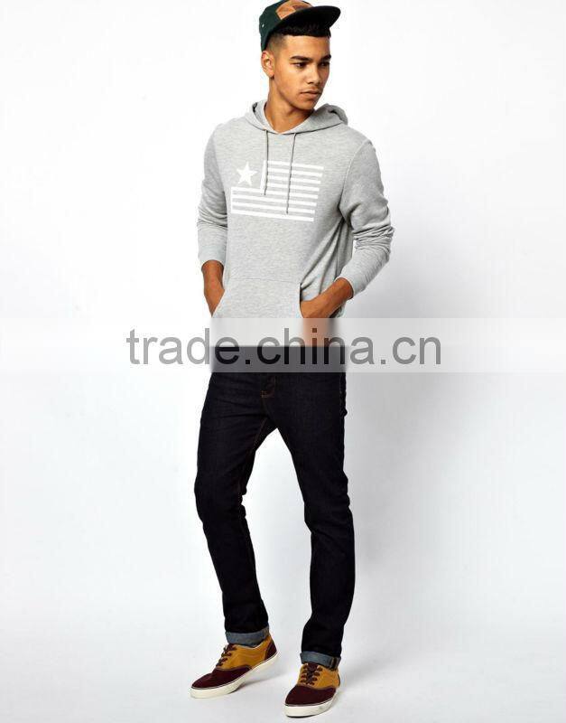 Hoodie With Flag Rubber Print