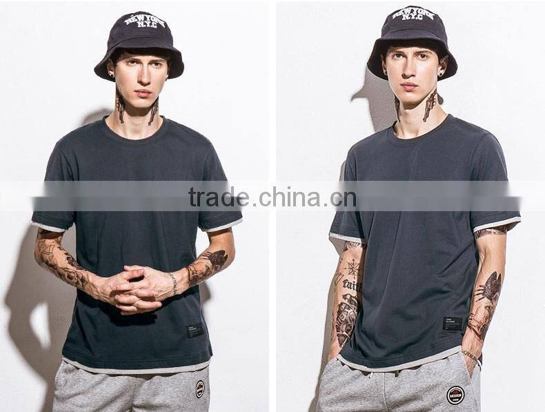SZXX T372 Hot High Quality Black Cotton O-neck T-shirt Mens