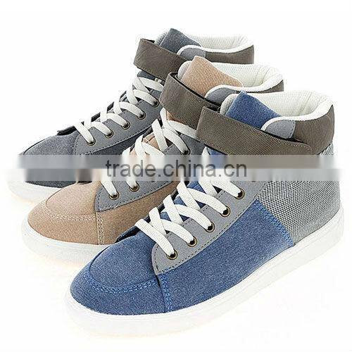 ssd01217 Two tone hi-top velcro & lace up snekers