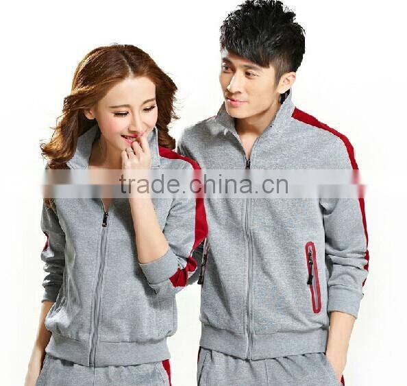 High Quality Cheap Unisex Fleece Jacket without Hood ,Bulk Full Zip Piping Long Hoodie Sweatshirt