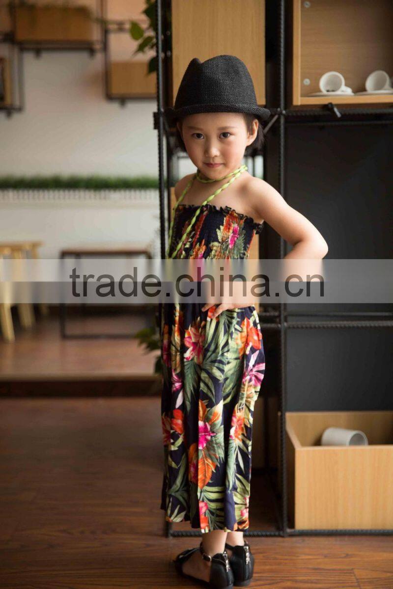COOL KID ZONE 2016 rayon flower soft baby dress off shoulrder fashion girl baby dress