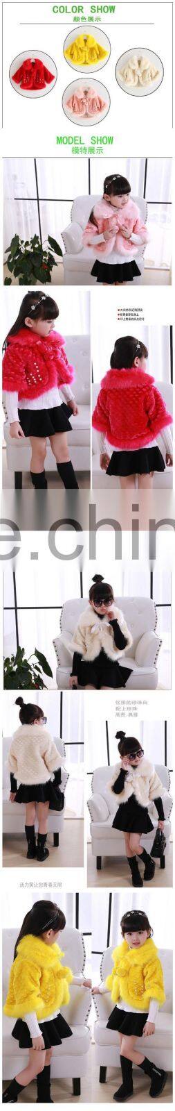 fashion faux fur cloak coat girls children Cardigans hairy overcoat cape luxury short sleeve top jacket kids outerwear