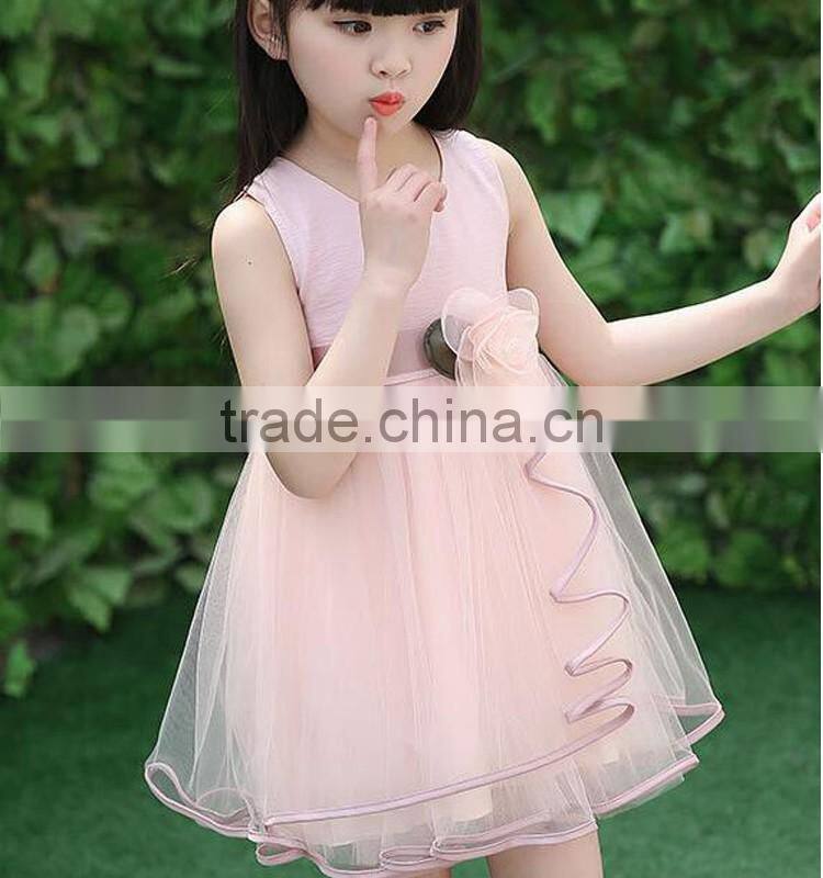 2017 New summer flower tulle teen girl wedding party dress