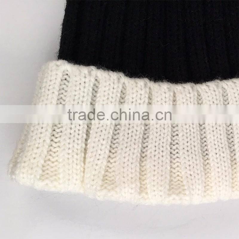 Myfur Classical Women Beanie Hat with Big Soft Real Fox Fur Pom Pom Knitting Cap