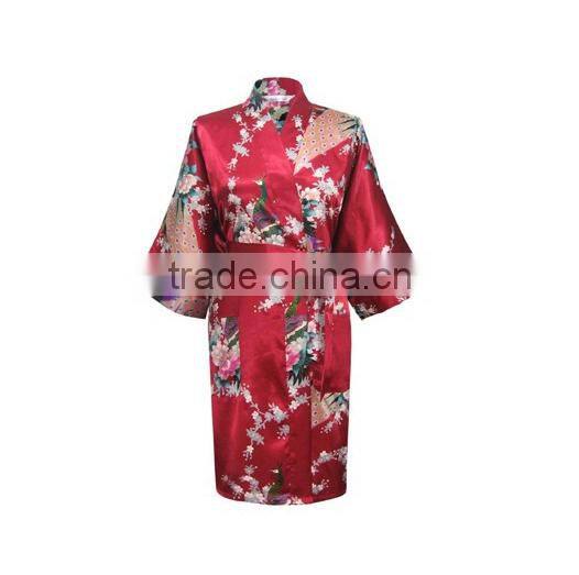Silk japanese kimono Women Robe Gown Bathrobe Sleepwear SW013