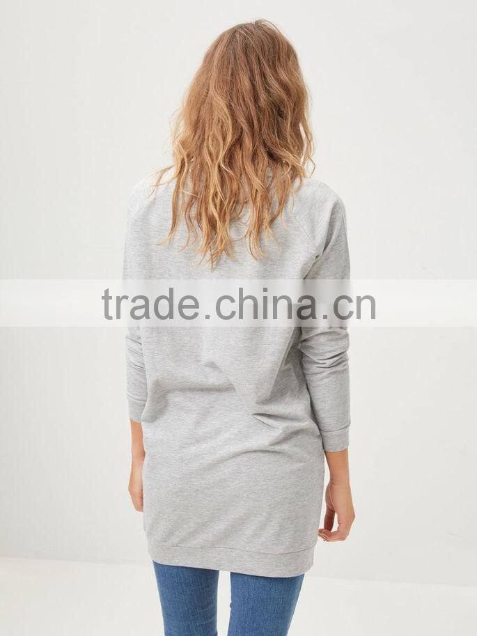 2016 Fashion Wholesale Routine Sweatshirt Ladies Plain Pullover Sweatshirt