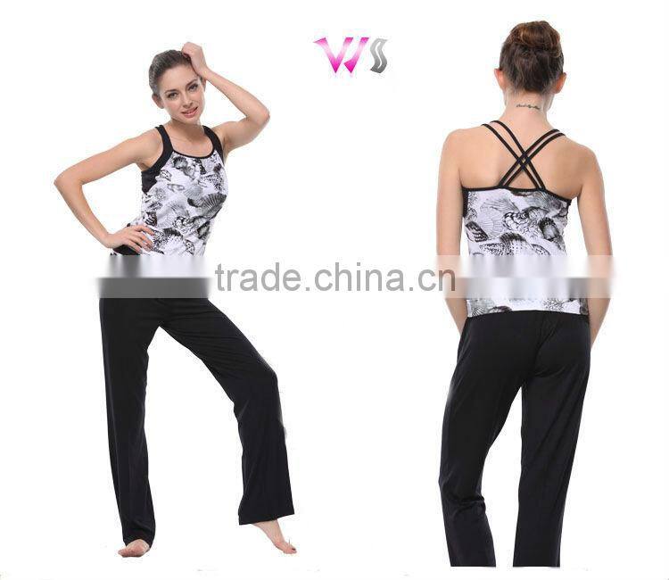 Latest fancy tops girls Elastic Yoga Suit/Fitness Bra and Pants Set wholesale