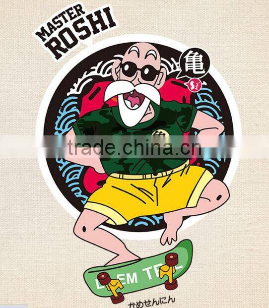 China good washable cartoon characters offset logo on garments heat transfer printing