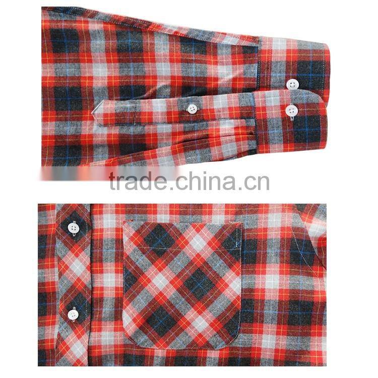 Men casual shirts cotton fabric flannel plaid men italian style shirts