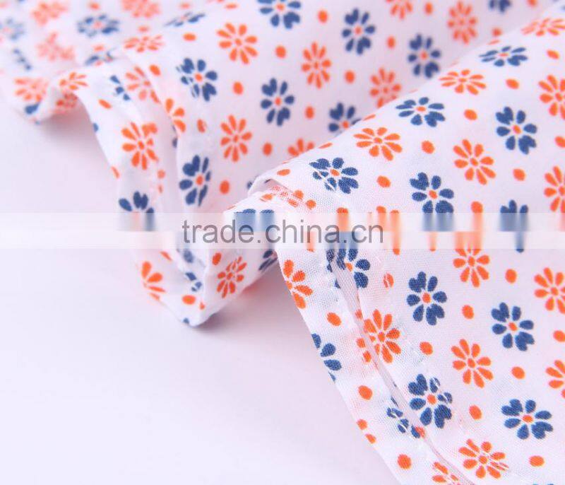 2017 floral printed men's long sleeve button down collar slim fit shirt with contrast collar and cuff