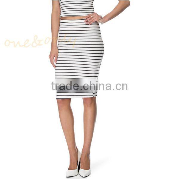 Pencil stripe maxi skirt
