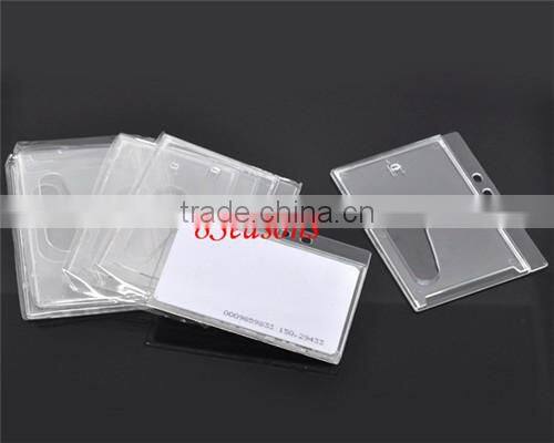 Cheap Wholesale Clear Horizontal Hard Plastic ID Card Badge Holder