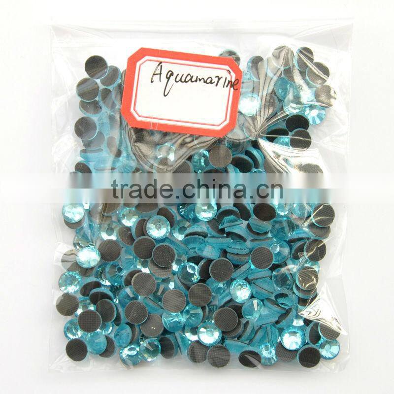 crystal Shiny hot fix rhinestones in Aquamarine