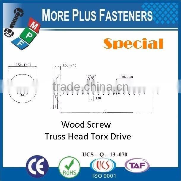 Made in Taiwan Carbon Steel Low Price New Premium Special Custom Wood Screw Torx