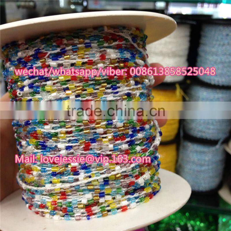 YY-B01B cording cord glass beads roll embroidery bead round bead 2cut bead