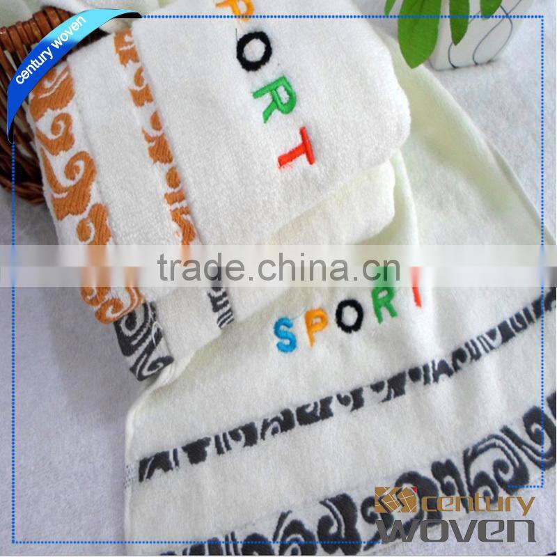 Wholesale soft letter jacquard 100% cotton face towel