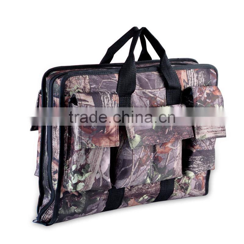 600D Polyester Black Tactical Pistol Range Bag For Hunting