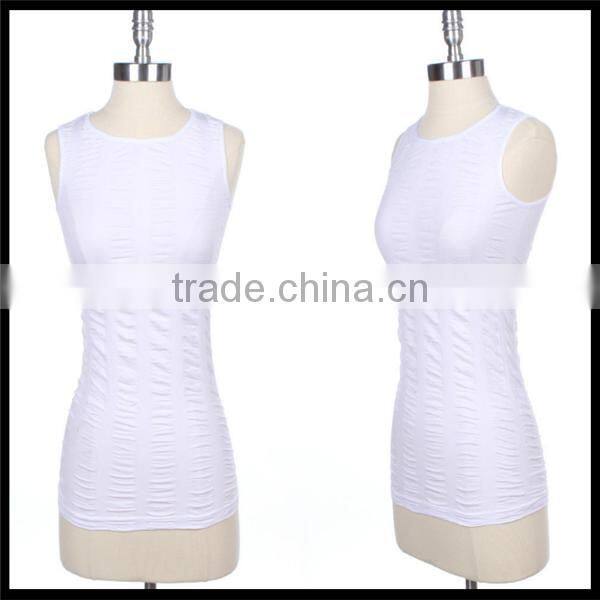 Women's Seamless Sleeveless Ruched Tank Top Stretch Spandex Regular Back brown color