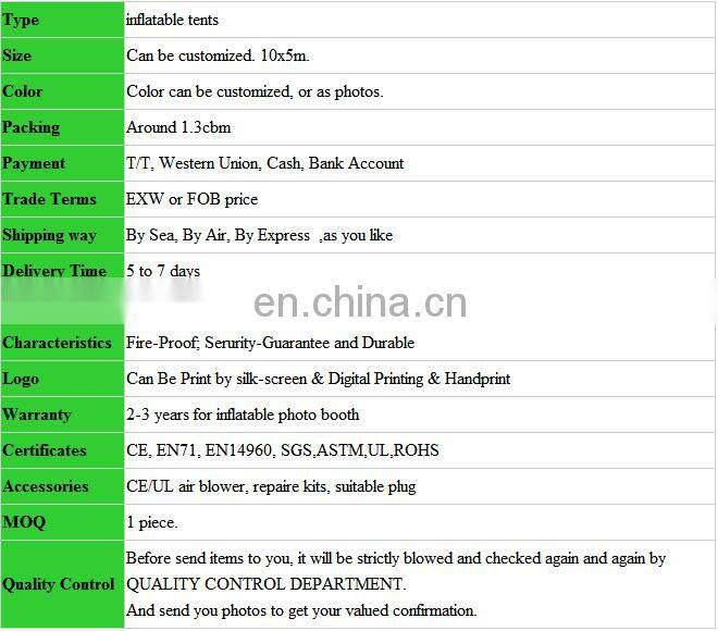 2016 Hot selling inflatable legs tent price for sale
