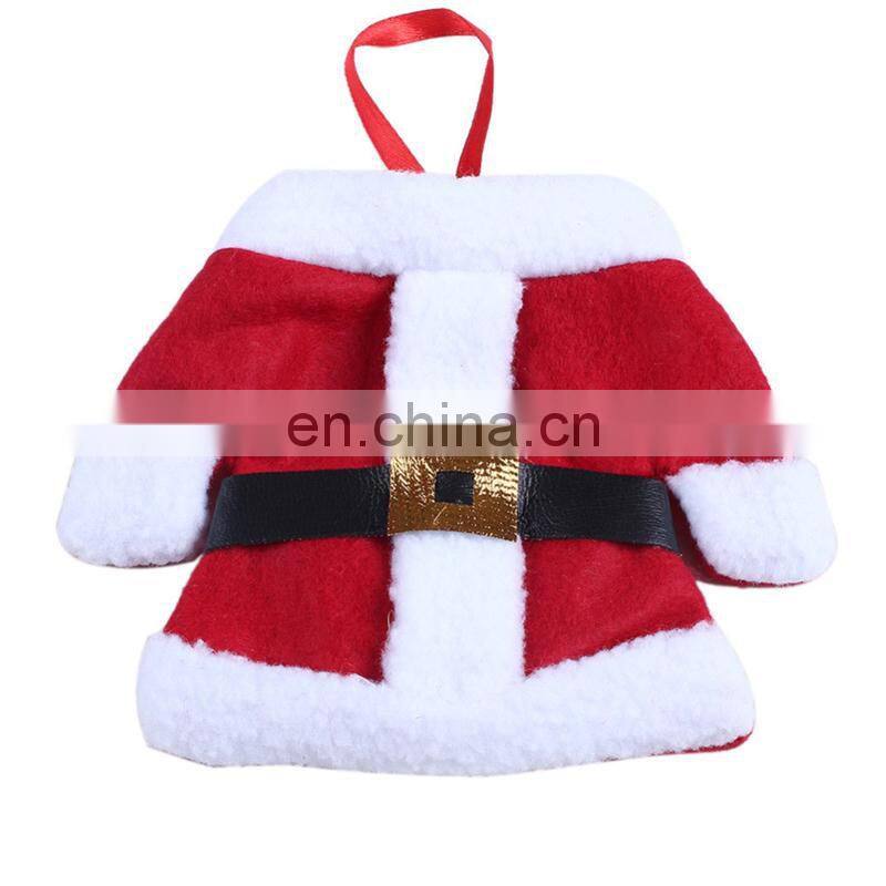 2Pcs/set Cute Christmas Santa Clothes and Pants Shaped Cutlery Silverware Holder Set Knives and Forks Pockets