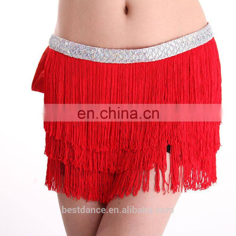 Bestdance latin belly dance hip scarf belt salsa dance tassel hip scarf belt ballroom hip scarf belt OEM