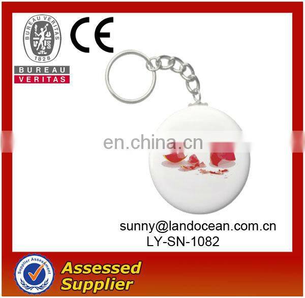 sublimation round shape tin badge keychain