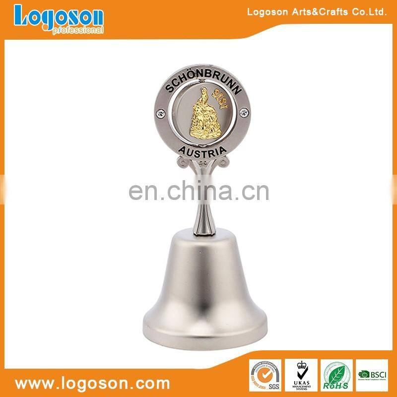 Top spining custom small metal souvenirs dinner bell brass bell