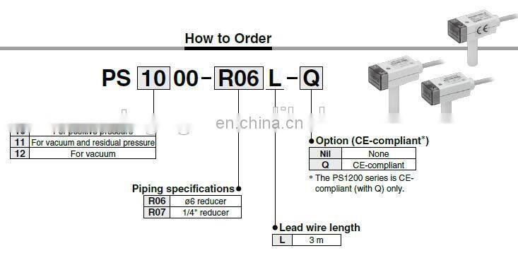 Air Checker Electronic Pressure Switch PS1000 / PS1100-R06L-0.1 to 0.45 for positive pressure / for vacuum and residual pressure