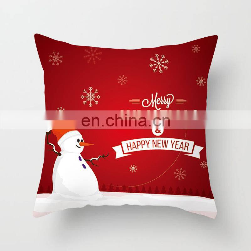 1PCS Custom Made Merry Christmas Happy New Year Cushion Cover