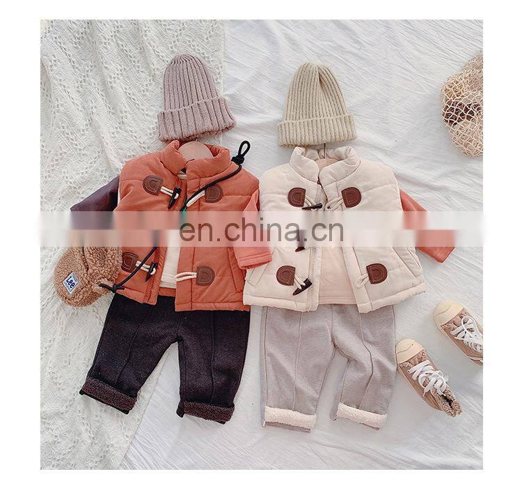 Korean fashion stand collar kids winter Cute thicken waistcoats 2020