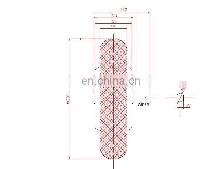 DC brushless gearless single shaft 8 inch 24V 36V 48V  hub motor wheel