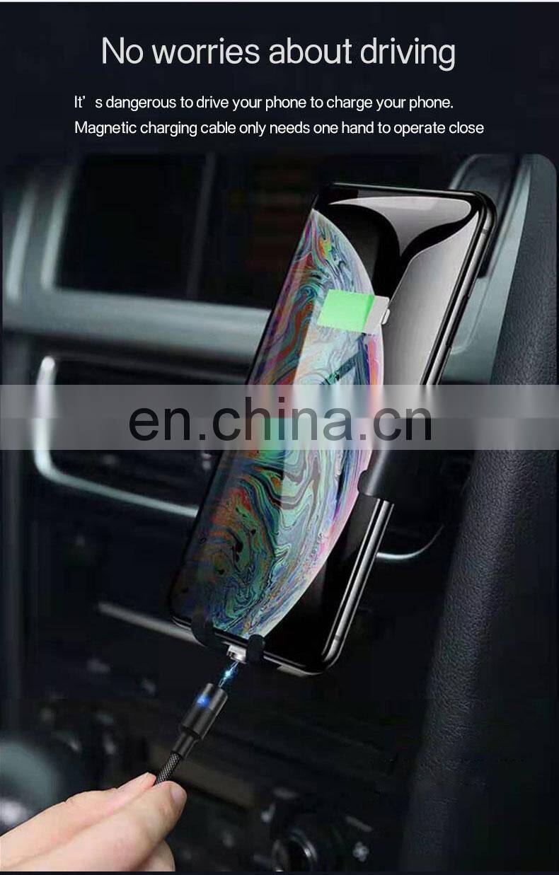 Flowing Light Led Magnetic Charging Cable Micro Usb Type C Magnet Usb Cable Streamer Phone Charger Cable For Iphone