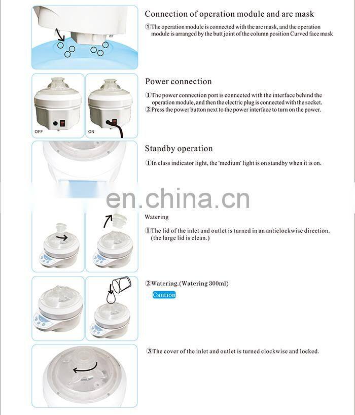 3 in 1 Steamer Blue and Red PDT Hydrogen Oxygen Dome Mask Beauty Machine