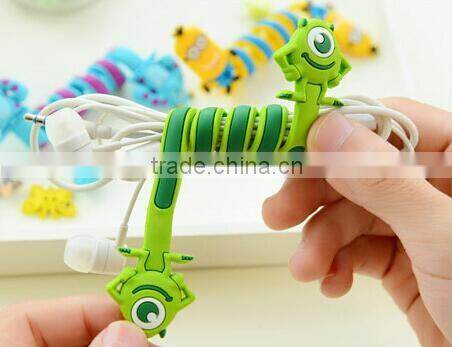 Monster cartoon two headphone wire winding device