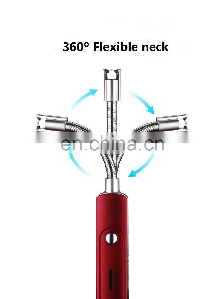 Cheapest Power Safety Switch Flexible Neck Pulsed Arc USB Charging Arc Lighter With Hook