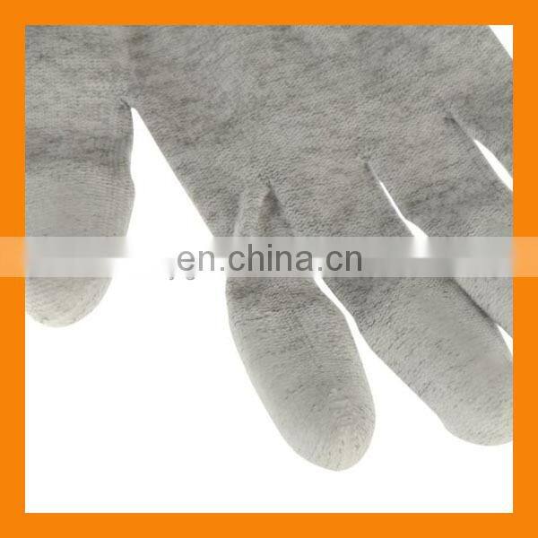 13Gauge Carbon Fiber Fingertips PU Coated ESD Top Fit Gloves