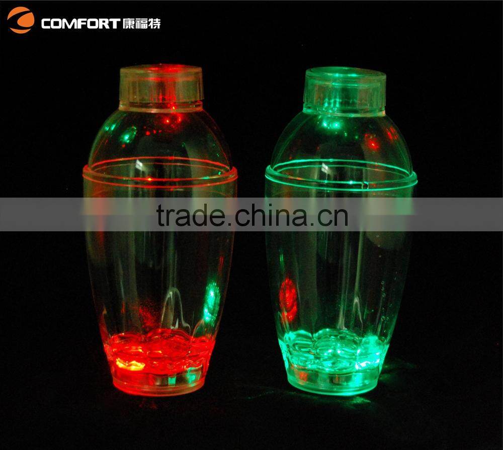 high clear mini led flashing glass bottles custom logo shaker bottle
