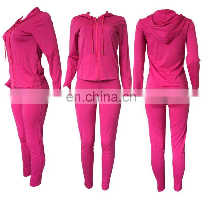 custom brand Women Jogger 2 Piece Pants Set Sweatsuit For Women 2021 Jogging Suit Tracksuit top+pants zipper coat