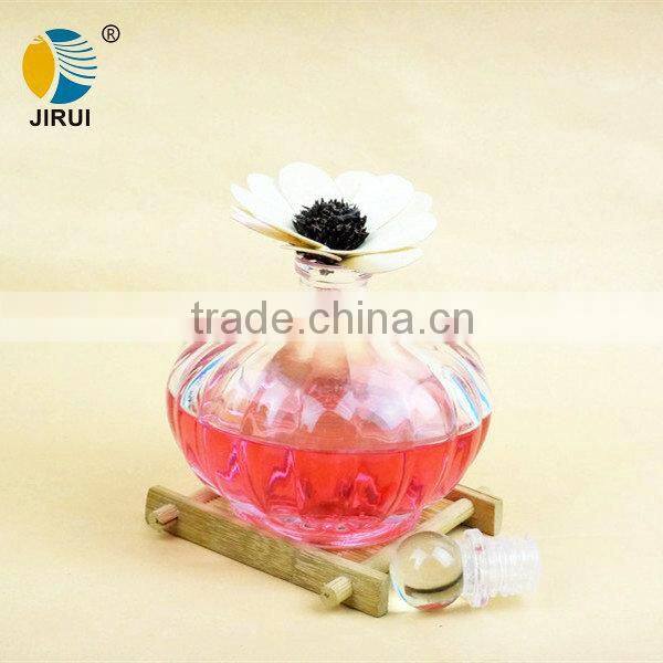 wholesale pumpkin shaped empty glass cork reed diffuser glass bottles