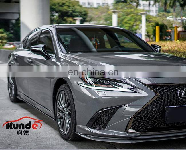 Runde PP Material Body Parts With Front Rear Lip Spoiler Side Skirt Rear View Mirror Fender For 2018-2021 Lexus ES body kit