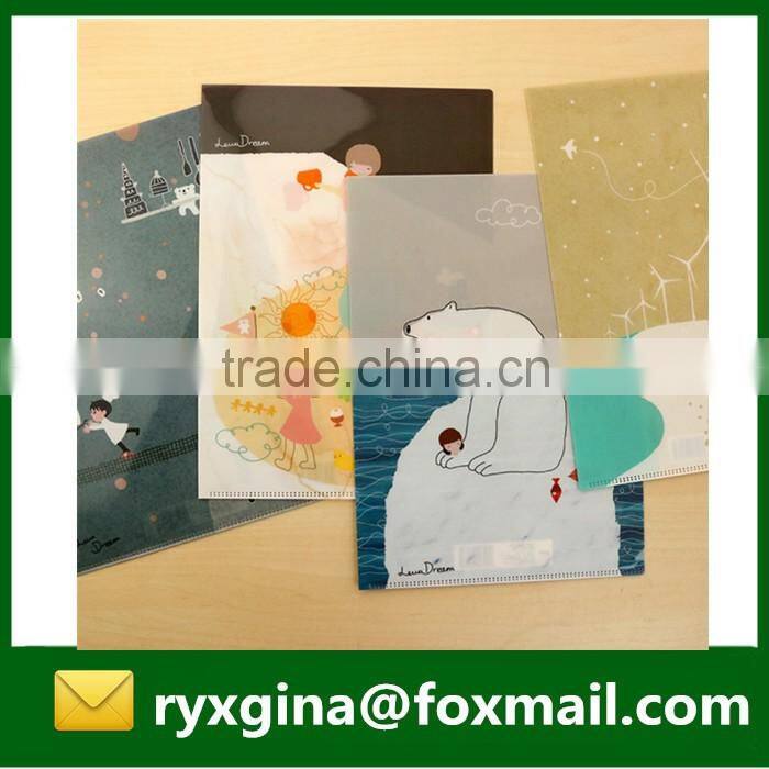 Best Selling OEM with UV printing L Shape plastic folder