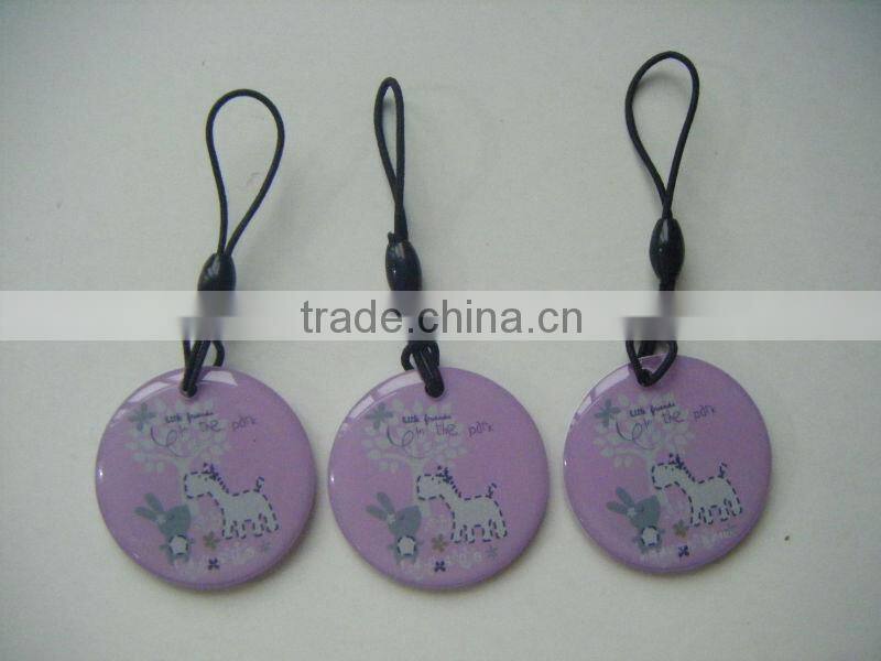 custom waterproof blue plastic rfid key tag