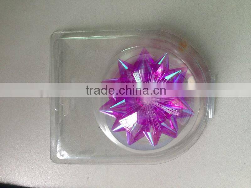 Colorful Strip Grosgrain Star Ribbon Bow with LED lights for Christmas/party/Garment/Wedding Gift Packing Decoration