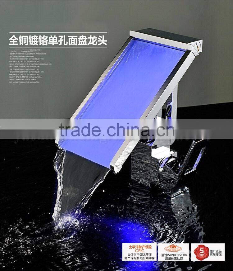 High quality factory sale hydrolic led color changing bathroom faucet
