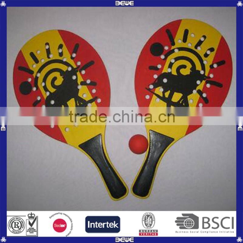 Cheap Colorful Customized Wood Beach Racket